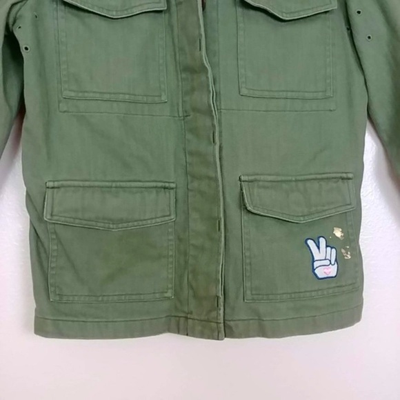 PINK VS Graphic Army Utility Jacket Olive Green - Picture 3 of 7